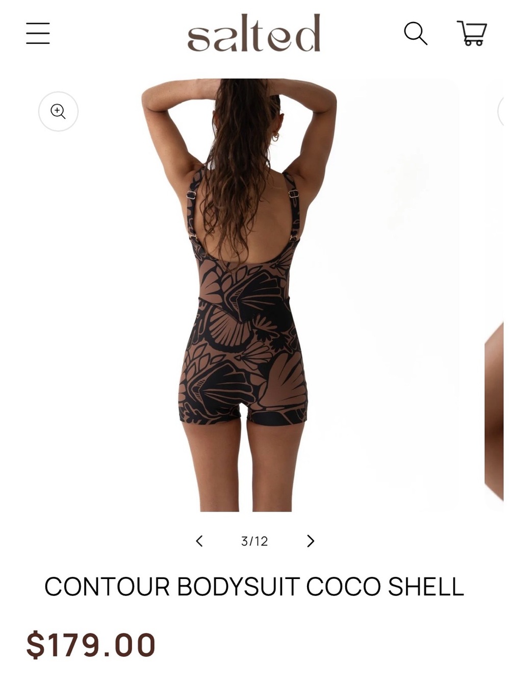 Contour Bodysuit Coco Shell — Black & Brown - Picture 2 of 4